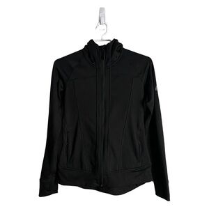 Eddie Bauer Women's Black High Route Grid Fleece Hoodie Jacket